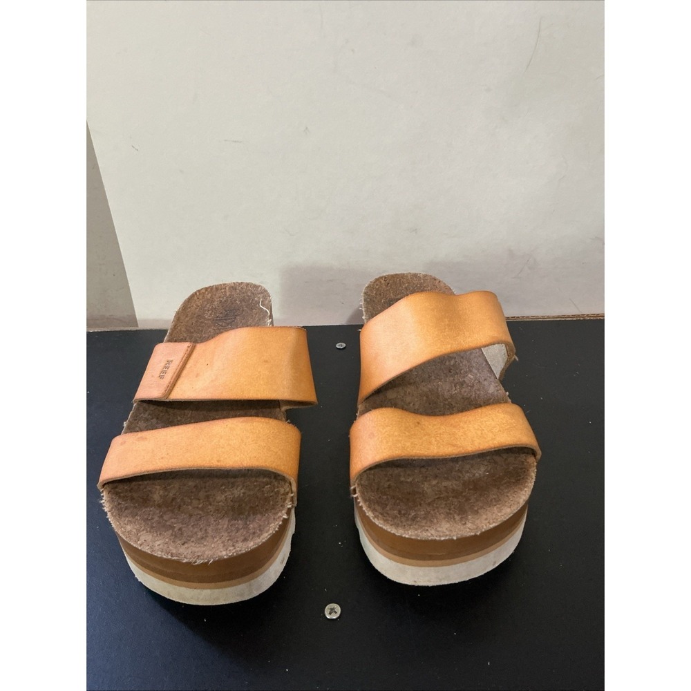 Reef Cushion Vista Hi Womens Size 7 Beach Outdoor Platform Slide Sandals